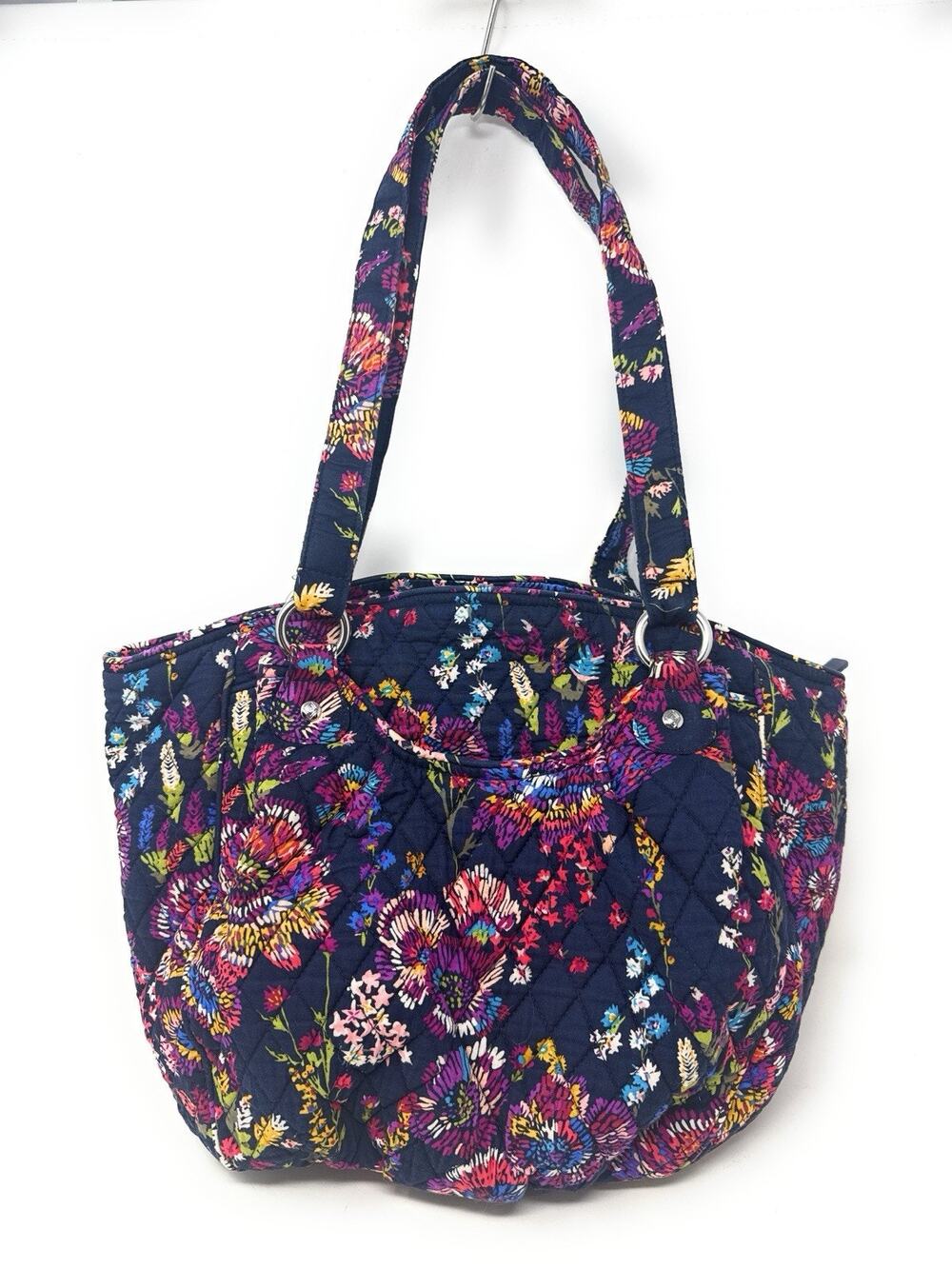 Vera Bradley Glenna Shoulder Bag Tote Retired Pattern Midnight Wildflowers